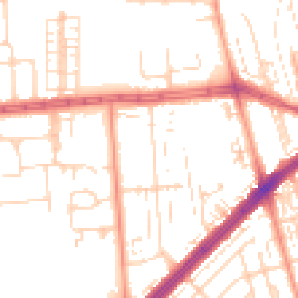 Daytime road noise heatmap for HU4 6DN