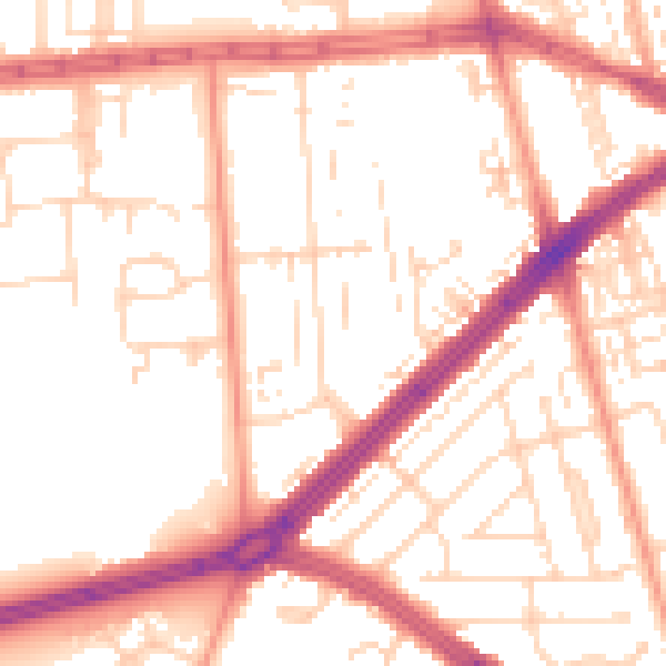 Daytime road noise heatmap for HU4 6DP