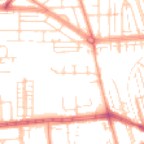 Daytime road noise heatmap for HU4 6DQ