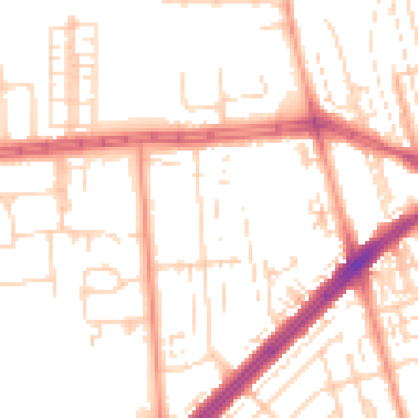 Daytime road noise heatmap for HU4 6DR
