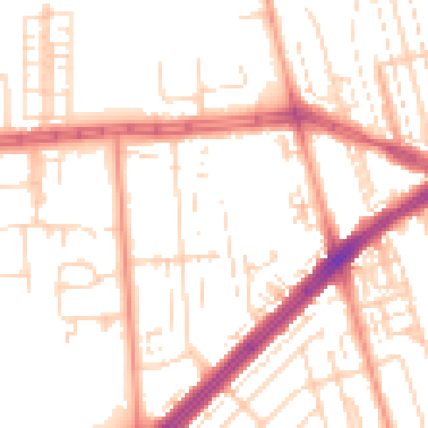 Daytime road noise heatmap for HU4 6DS