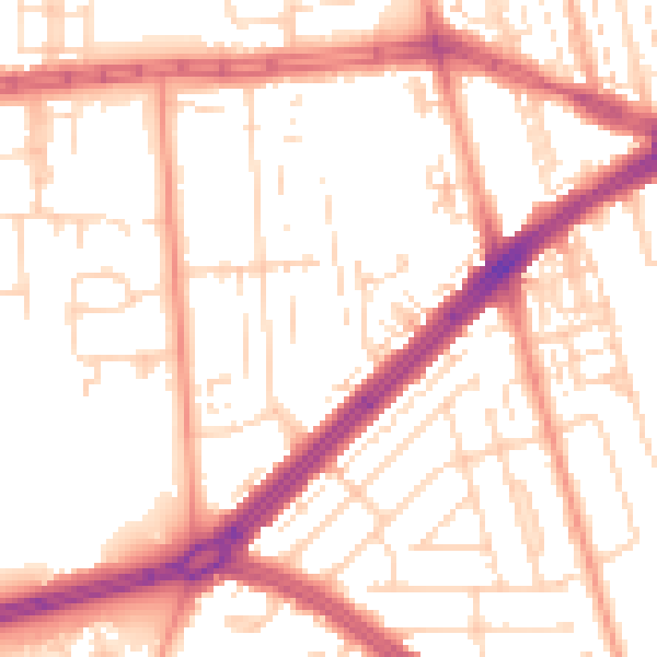 Daytime road noise heatmap for HU4 6DU