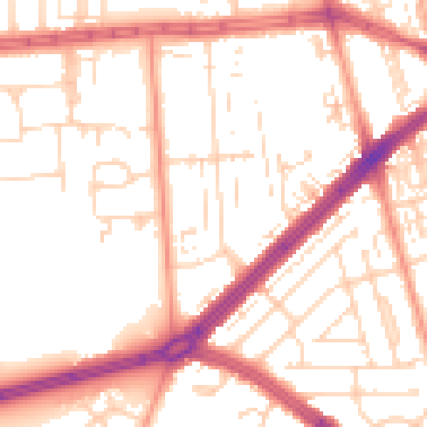 Daytime road noise heatmap for HU4 6DW