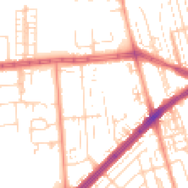 Daytime road noise heatmap for HU4 6DX