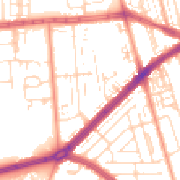 Daytime road noise heatmap for HU4 6DY