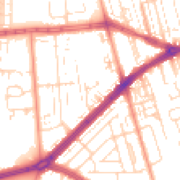 Daytime road noise heatmap for HU4 6EQ