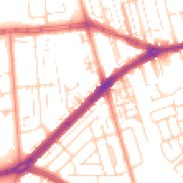 Daytime road noise heatmap for HU4 6ER