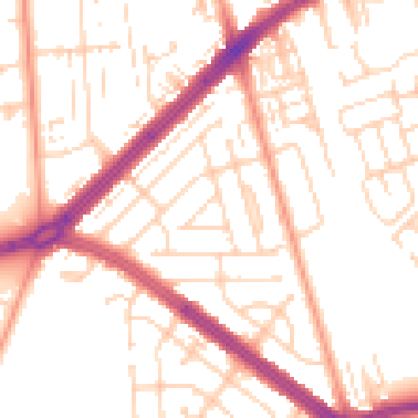 Daytime road noise heatmap for HU4 6HH