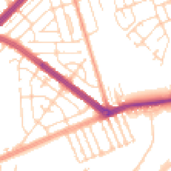Daytime road noise heatmap for HU4 6JE