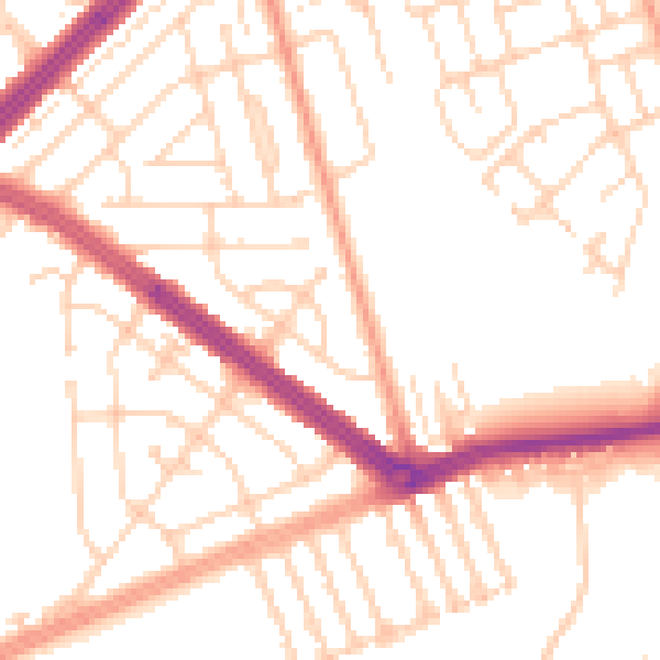 Daytime road noise heatmap for HU4 6JN