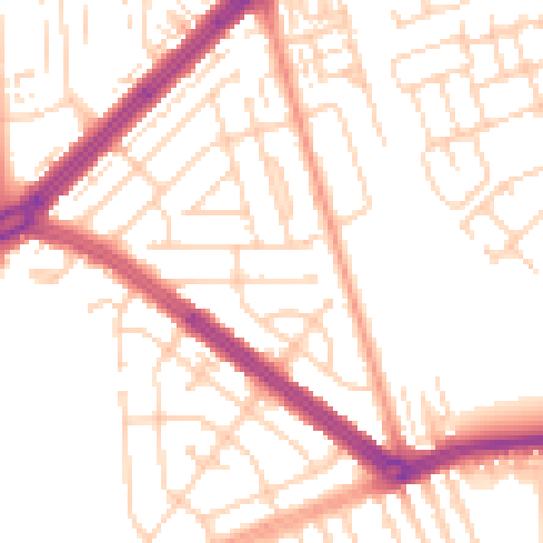 Daytime road noise heatmap for HU4 6JQ
