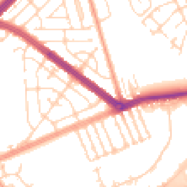 Daytime road noise heatmap for HU4 6LS