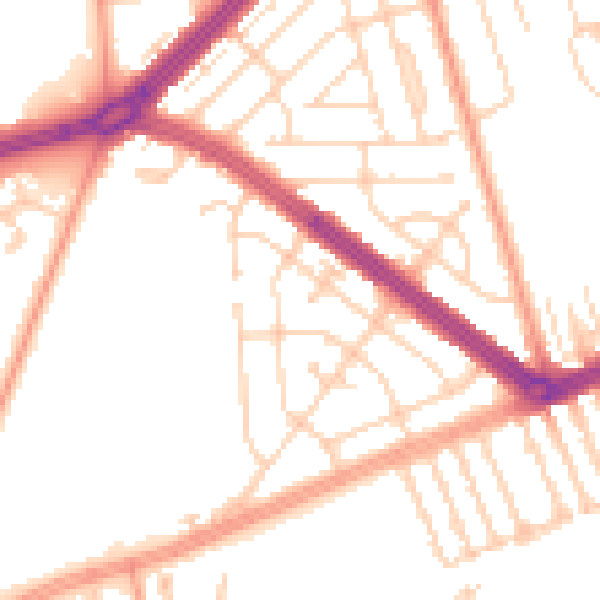 Daytime road noise heatmap for HU4 6NG