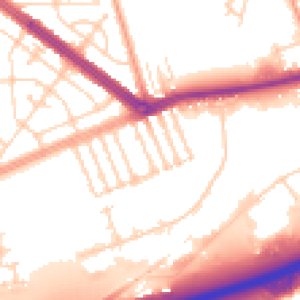 Daytime road noise heatmap for HU4 6PT