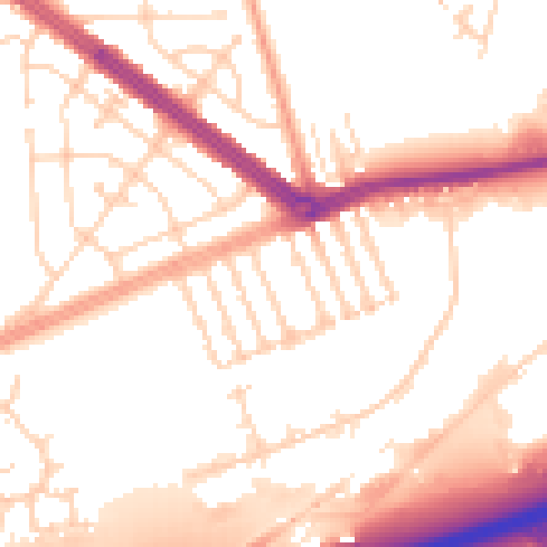 Daytime road noise heatmap for HU4 6QB