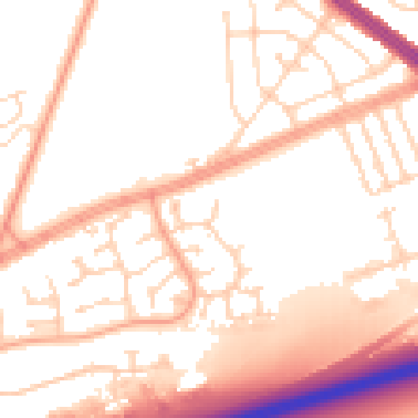 Daytime road noise heatmap for HU4 6SP