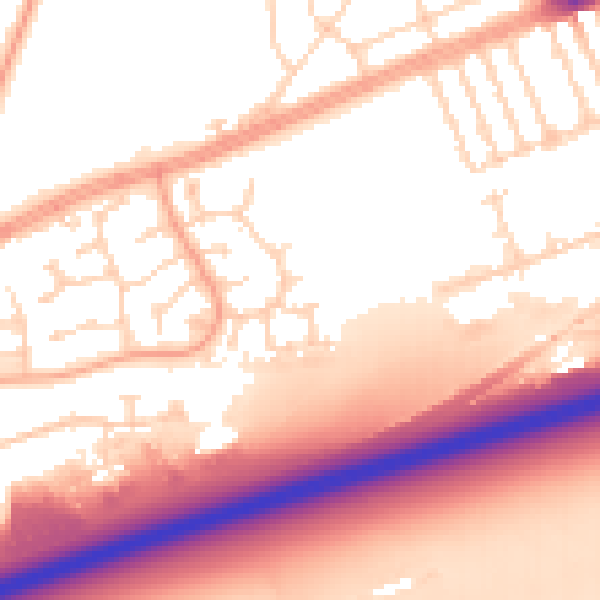 Daytime road noise heatmap for HU4 6SU