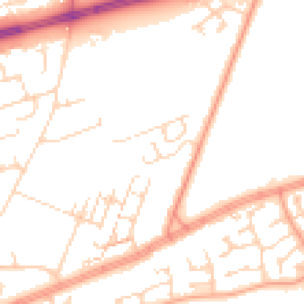 Daytime road noise heatmap for HU4 7AS