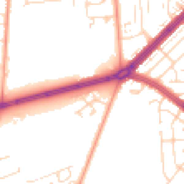 Daytime road noise heatmap for HU4 7AT
