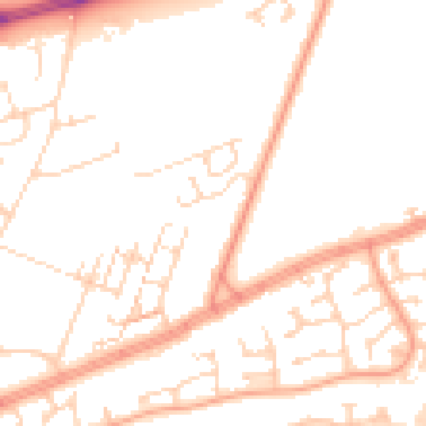 Daytime road noise heatmap for HU4 7AU