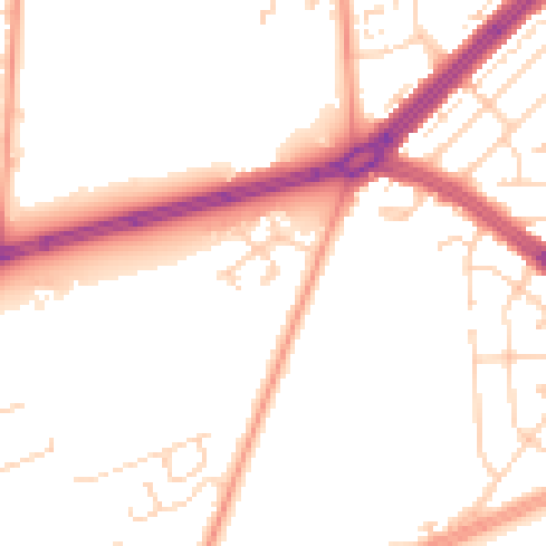 Daytime road noise heatmap for HU4 7AX