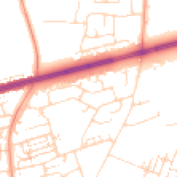 Daytime road noise heatmap for HU4 7JJ