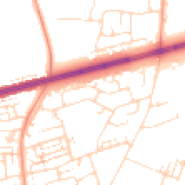 Daytime road noise heatmap for HU4 7JS