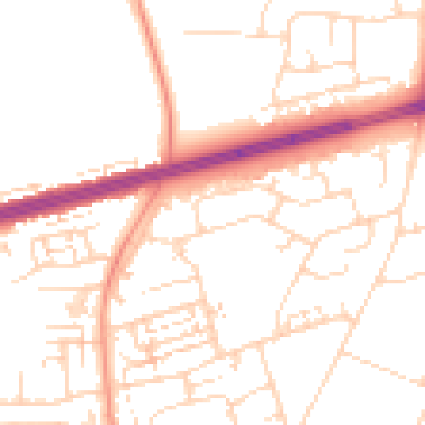 Daytime road noise heatmap for HU4 7JU