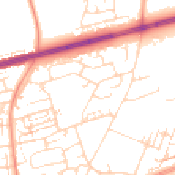 Daytime road noise heatmap for HU4 7JZ