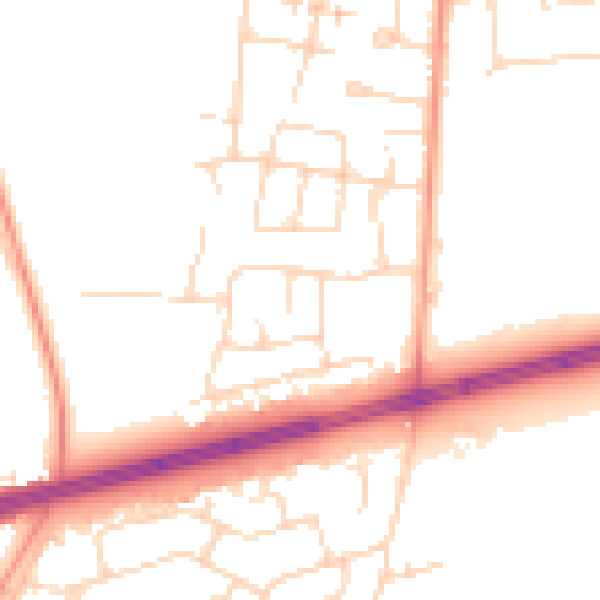 Daytime road noise heatmap for HU4 7NL