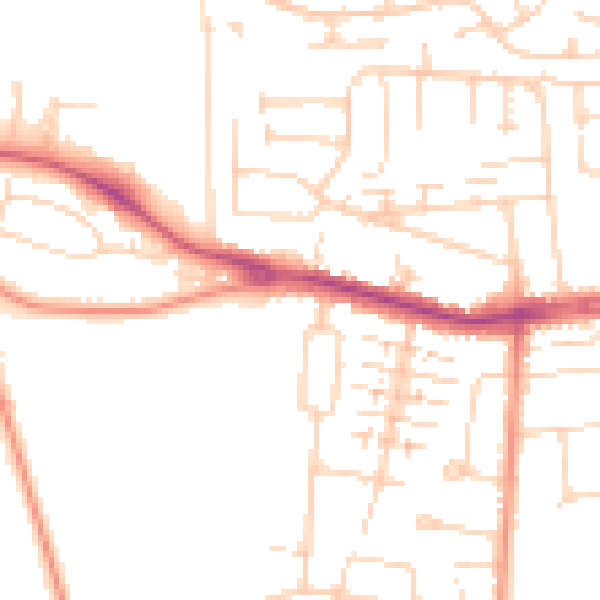 Daytime road noise heatmap for HU4 7PL