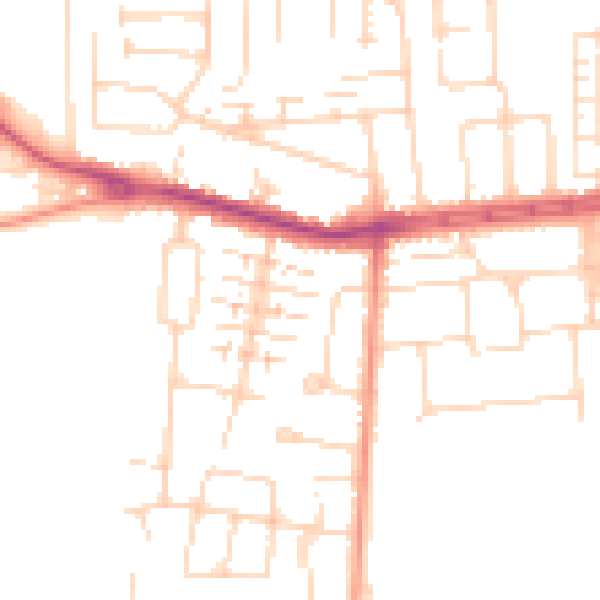 Daytime road noise heatmap for HU4 7PT