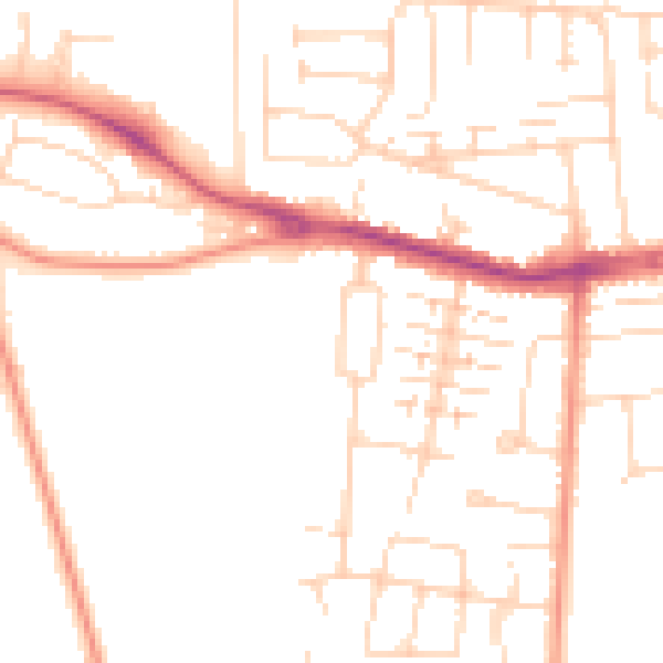 Daytime road noise heatmap for HU4 7QG