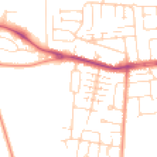 Daytime road noise heatmap for HU4 7QQ