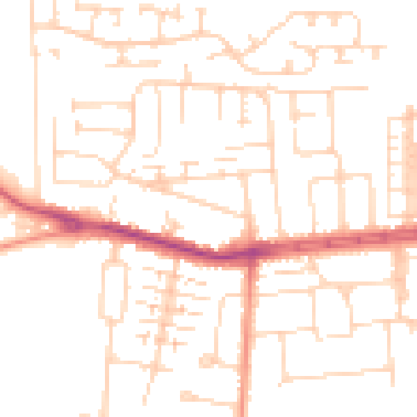 Daytime road noise heatmap for HU4 7RN