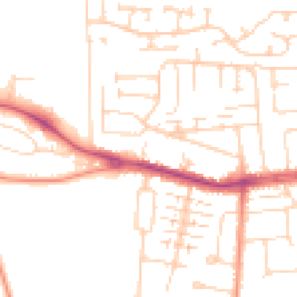 Daytime road noise heatmap for HU4 7SA