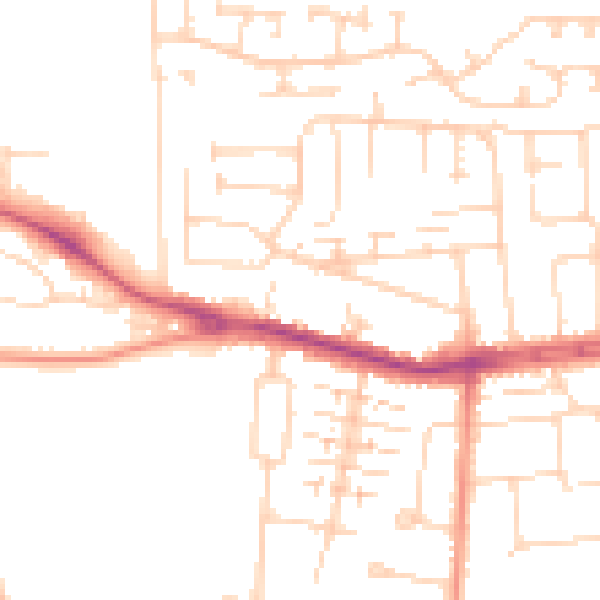Daytime road noise heatmap for HU4 7SB