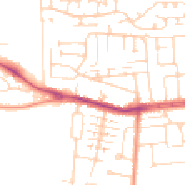 Daytime road noise heatmap for HU4 7SD