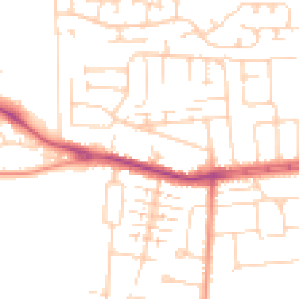 Daytime road noise heatmap for HU4 7SE