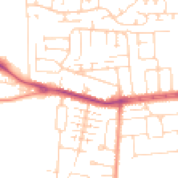 Daytime road noise heatmap for HU4 7SF