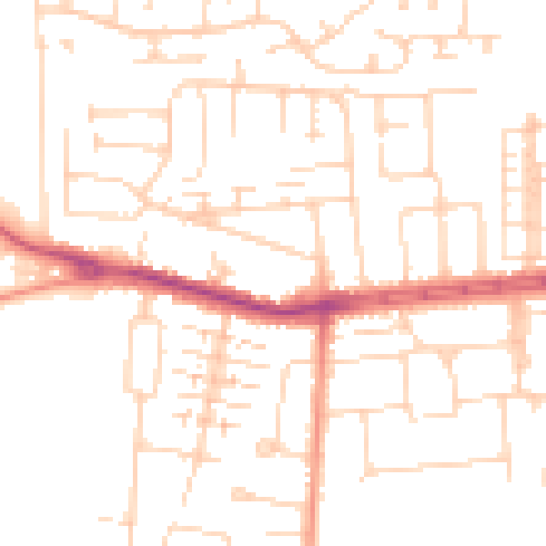 Daytime road noise heatmap for HU4 7SG