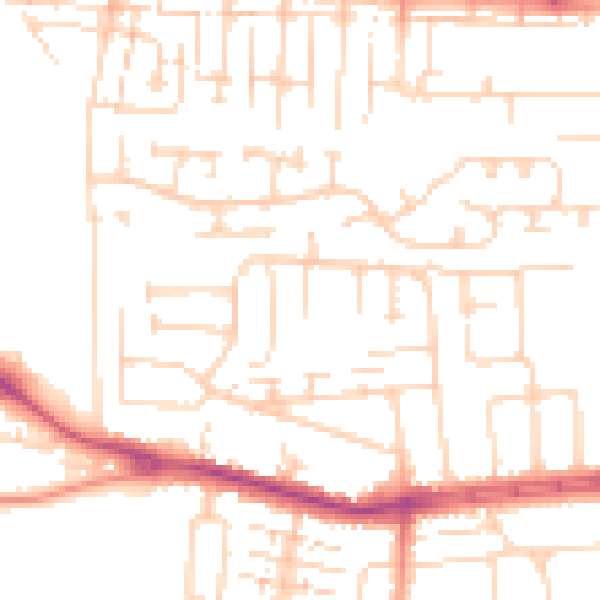 Daytime road noise heatmap for HU4 7SP