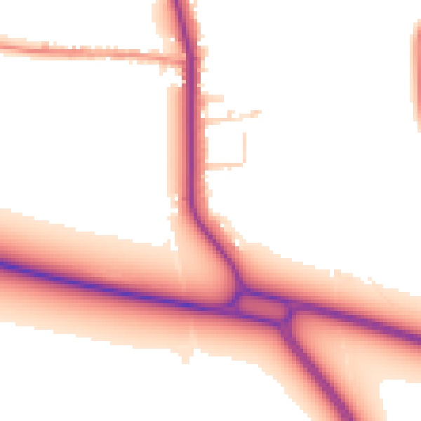 Daytime road noise heatmap for HU6 0AA