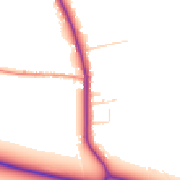 Daytime road noise heatmap for HU6 0AD