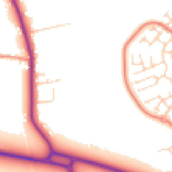 Daytime road noise heatmap for HU6 0AE