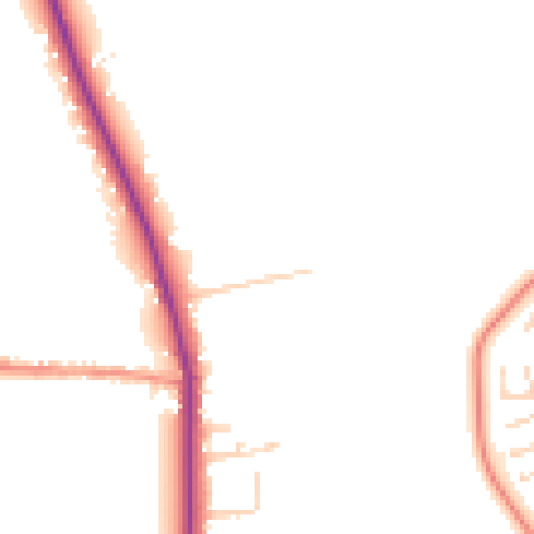Daytime road noise heatmap for HU6 0AL