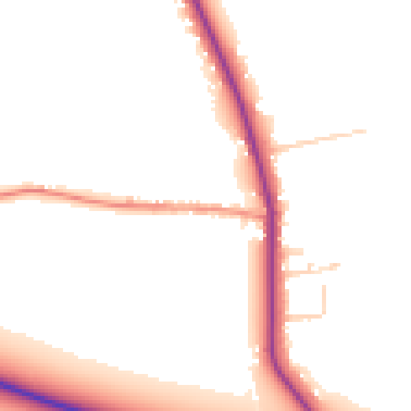 Daytime road noise heatmap for HU6 0AQ