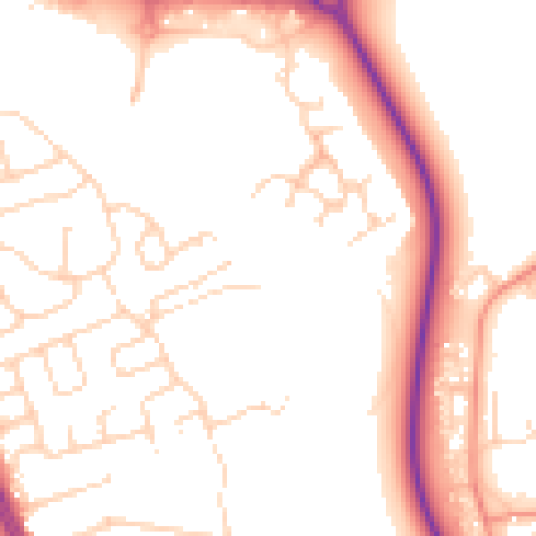 Daytime road noise heatmap for HU6 7AB