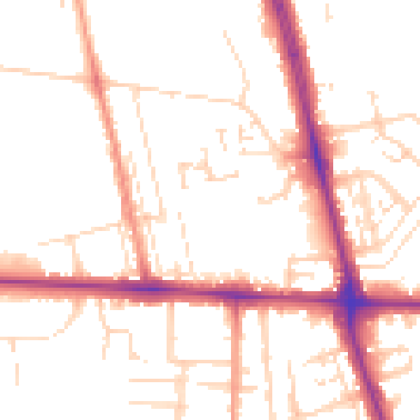 Daytime road noise heatmap for HU6 7AF