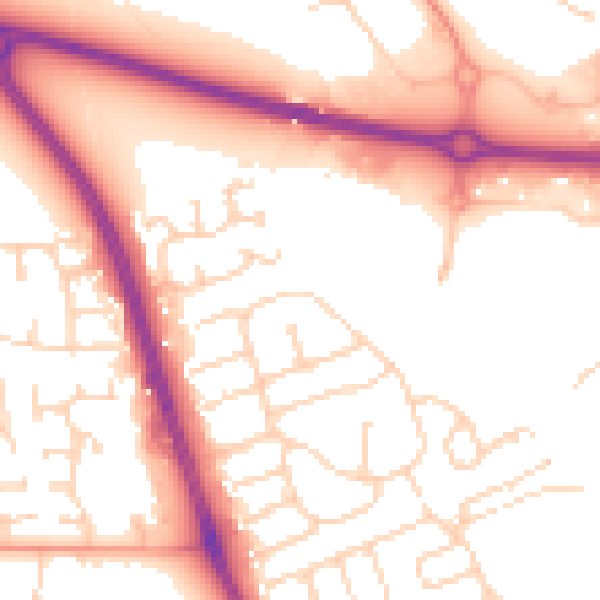 Daytime road noise heatmap for HU6 7AW